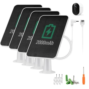 Solar Panel Charger Compatible with Arlo Pro 6/6 XL, Built-in Battery Solar Panel for Arlo Pro Security Camera 2K HDR (6th Gen, 2025 Release), IP65 Weatherproof, USB-C Plug, 9.8ft Charge Cable, 4 Pack