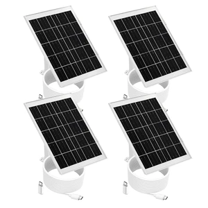 NEVOWDBSG 4 Pack 5V 8W Cam Solar Panel Charger Compatible Arlo Essential 2K 2nd Gen 3rd, Arlo Pro 6th Gen 2025 Release, Roku Battery Camera & Roku Cam Plus & More USB Type C Outdoo Security Camera