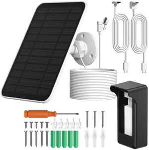 Solar Panel & Water-Proof Cover for Ring Battery Doorbell/2nd Generation | 3W Solar Panel Built-in 2000mAh Rechargeable Battery, USB-C Charging, 13.2FT Cable, IP65 Weatherproof, 360° Adjustable Mount Solar Panel & Water-Proof Cover for Ring Battery Doorbell/2nd Generation | 3W Solar Panel Built-in 2000mAh Rechargeable Battery, USB-C Charging, 13.2FT Cable, IP65 Weatherproof, 360° Adjustable Mount