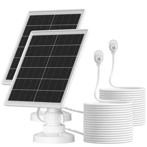 5W Solar Panel Charger Compatible with Arlo Pro 5S/Pro 4/Pro 3/Ultra/Ultra 2/Go 2 Camera, Solar Panels Charging with 13.1ft Waterproof Charging Cable,360° Adjustable Wall Mount, 2 Pack 5W Solar Panel Charger Compatible with Arlo Pro 5S/Pro 4/Pro 3/Ultra/Ultra 2/Go 2 Camera, Solar Panels Charging with 13.1ft Waterproof Charging Cable,360° Adjustable Wall Mount, 2 Pack