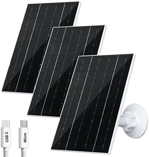 FUTUREZEN 4W Solar Panel for Security Cameras, USB-C and USB, 3 Pack, White | solar charger compatible with 5V rechargeable battery cameras, IP66 waterproof, 360° adjustable bracket, 9.8ft cable FUTUREZEN 4W Solar Panel for Security Cameras, USB-C and USB, 3 Pack, White | solar charger compatible with 5V rechargeable battery cameras, IP66 waterproof, 360° adjustable bracket, 9.8ft cable