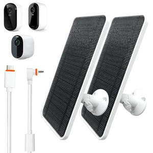 Solar Panel for Arlo Essential 1st-3rd Gen & Pro 2K 6th Gen, 2 Pack | 13FT Micro USB Cable, USB-C Adapter and Aluminum Mount for Arlo Essential Spotlight/2K/XL 2nd-3rd Gen and Arlo Pro 2K 6th Gen