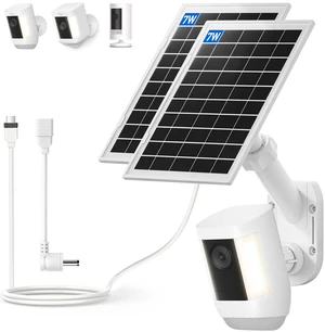 Solar Panel and 2-in-1 Wall Mount for Ring Cam, 7W Solar Charger Compatible with Rings Spotlight &Stick Up Outdoor Cam Battery, 360° Adjustable Outdoor Security Camera Mount, Weatherproof, 2-Pack Solar Panel and 2-in-1 Wall Mount for Ring Cam, 7W Solar Charger Compatible with Rings Spotlight &Stick Up Outdoor Cam Battery, 360° Adjustable Outdoor Security Camera Mount, Weatherproof, 2-Pack