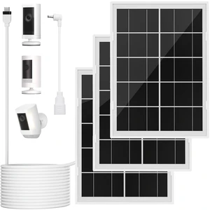 7W Solar Panel for Ring,3Pack Solar Charger for Stick Up Cam, Stick Up Cam Pro, Spotlight Cam Plus/Pro with 10FT/3M Waterproof Long Cable and USB-C to Barrel Plug Adapter 7W Solar Panel for Ring,3Pack Solar Charger for Stick Up Cam, Stick Up Cam Pro, Spotlight Cam Plus/Pro with 10FT/3M Waterproof Long Cable and USB-C to Barrel Plug Adapter