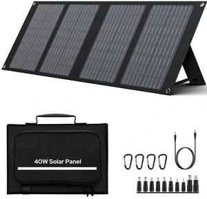 EnginStar 40W Foldable Solar Panel for Power Station | QC3.0 USB-A Port for Phone/Laptop, 12-15V DC Output with 10 Connectors for Outdoor Camping RV Off-Grid EnginStar 40W Foldable Solar Panel for Power Station | QC3.0 USB-A Port for Phone/Laptop, 12-15V DC Output with 10 Connectors for Outdoor Camping RV Off-Grid
