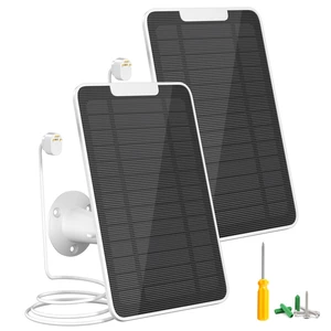 Premium Solar Panel for Google Nest Camera, 5W Camera Solar Panel Power for Google Nest Cam Outdoor & Indoor (Battery Version), Special Made for Google Nest Cam, IP65 Waterproof, w/ 13ft Cable, 2 Pack Premium Solar Panel for Google Nest Camera, 5W Camera Solar Panel Power for Google Nest Cam Outdoor & Indoor (Battery Version), Special Made for Google Nest Cam, IP65 Waterproof, w/ 13ft Cable, 2 Pack