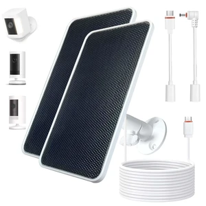 LFFW Solar Panel for Ring Spotlight & Outdoor Cam Plus/Pro, 6.5W, 2 Pack | IP65 Build, 13FT Cable & 360° Mount with USB-C/DC Plugs for Ring Spotlight Cam Plus & Pro, Outdoor Cam Plus - Battery Version LFFW Solar Panel for Ring Spotlight & Outdoor Cam Plus/Pro, 6.5W, 2 Pack | IP65 Build, 13FT Cable & 360° Mount with USB-C/DC Plugs for Ring Spotlight Cam Plus & Pro, Outdoor Cam Plus - Battery Version