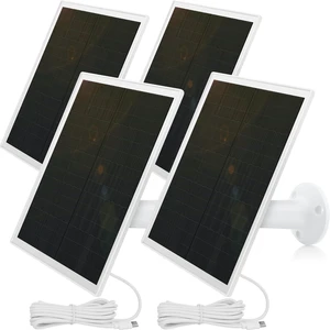 Kanayu 4 Pack Solar Panel for Security Camera Charger Compatible with Rechargeable Battery Camera 5v 6w USB Solar Panel with USB C Port Ip66 Waterproof 9.8ft Cable 360° Adjustable Mount Kanayu 4 Pack Solar Panel for Security Camera Charger Compatible with Rechargeable Battery Camera 5v 6w USB Solar Panel with USB C Port Ip66 Waterproof 9.8ft Cable 360° Adjustable Mount