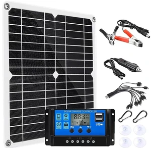 Svzadipe 200W Solar Panel Kit 12V Dual 5V USB Outputs Solar Panel Controller Combo,with 100A Solar Charge Controller for Boat Motorcycle Home Outdoor Lights RV Outdoor Camera Generators (Black) Svzadipe 200W Solar Panel Kit 12V Dual 5V USB Outputs Solar Panel Controller Combo,with 100A Solar Charge Controller for Boat Motorcycle Home Outdoor Lights RV Outdoor Camera Generators (Black)