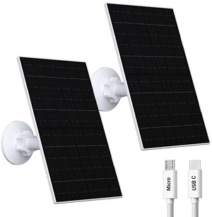 VUEBEE 7W Solar Panel for Eufycam 2C, 2C Pro, 2 Pro and E40, 2 Pack | USB-C to Micro USB Port, IP66 Waterproof Design, 360° Adjustable Mount, 7.2ft Cable VUEBEE 7W Solar Panel for Eufycam 2C, 2C Pro, 2 Pro and E40, 2 Pack | USB-C to Micro USB Port, IP66 Waterproof Design, 360° Adjustable Mount, 7.2ft Cable