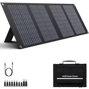 Portable Solar Panels 40W, Foldable Solar Panel Charger for Power Station | Foldable Solar Panel High Efficiency with Adjustable Kickstands, DC, USB-A and USB-C Outputs for Outdoor Camping Van RV Trip Portable Solar Panels 40W, Foldable Solar Panel Charger for Power Station | Foldable Solar Panel High Efficiency with Adjustable Kickstands, DC, USB-A and USB-C Outputs for Outdoor Camping Van RV Trip