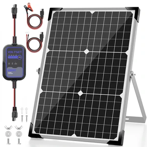 Voltset 30W 12V Solar Panel Battery Charger Trickle Maintainer Kit | Smart MPPT Controller, Waterproof, Safety Protections, for Car RV Boat Marine Trailer Automotive Trailer Truck Motorcycle Voltset 30W 12V Solar Panel Battery Charger Trickle Maintainer Kit | Smart MPPT Controller, Waterproof, Safety Protections, for Car RV Boat Marine Trailer Automotive Trailer Truck Motorcycle