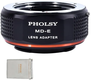 PHOLSY Lens Mount Adapter Manual Focus: Compatible with Minolta Rokkor MD (MC/SR) Lens to Compatible with Sony E (NEX) Camera Body PHOLSY Lens Mount Adapter Manual Focus: Compatible with Minolta Rokkor MD (MC/SR) Lens to Compatible with Sony E (NEX) Camera Body