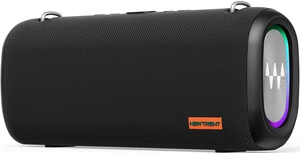 New Trent Vibe Pro Outdoor Bluetooth Speaker, 80W Peak Loud Portable Wireless Speaker, Waterproof IPX65, Deep Bass, RGB Lights, Studio Quality Sound Powered by Waves Audio, Party & Pool Ready (Black)