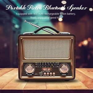 QuantumG - Classic Vintage Retro Style Portable AM/FM/SW Radio Bluetooth Speakers, USB and TF-in Old Fashioned Wooden Exterior for Home and Office Use (R-2055BT) QuantumG - Classic Vintage Retro Style Portable AM/FM/SW Radio Bluetooth Speakers, USB and TF-in Old Fashioned Wooden Exterior for Home and Office Use (R-2055BT)