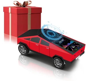 AONOX Cybertruck Bluetooth Speaker for Car | Mini Wireless Speaker with LED Lights, FM Radio, USB/TF Card, TWS Stereo Car Lover Gift from Daughter or Son