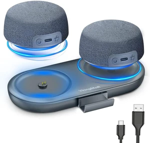 Dual Bluetooth Speaker Set with TWS & Magnetic Base Wireless Speakers | TWS Stereo Sound/RGB Lights/10H Playtime/Bluetooth 5.4 Portable Wireless Speaker for TV,Home Theater,Outdoor,Meeting Dual Bluetooth Speaker Set with TWS & Magnetic Base Wireless Speakers | TWS Stereo Sound/RGB Lights/10H Playtime/Bluetooth 5.4 Portable Wireless Speaker for TV,Home Theater,Outdoor,Meeting