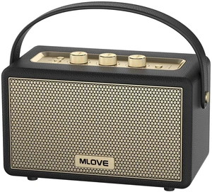 MLOVE A200 Portable Retro Bluetooth Speaker with Aux Input, USB Port, Micro SD Card Slot - Decorative Wireless Bookshelf Speakers Battery Powered, House Warming Gifts for New Home, Black and Gold MLOVE A200 Portable Retro Bluetooth Speaker with Aux Input, USB Port, Micro SD Card Slot - Decorative Wireless Bookshelf Speakers Battery Powered, House Warming Gifts for New Home, Black and Gold