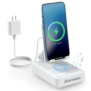Jteman Cell Phone Stand with Bluetooth Speaker and Wireless Charger | Desktop Charging Station,Wireless Phone Charger Stand Speaker for iPhone Android, Birthday Gifts for Men Women,Tech Gadgets Jteman Cell Phone Stand with Bluetooth Speaker and Wireless Charger | Desktop Charging Station,Wireless Phone Charger Stand Speaker for iPhone Android, Birthday Gifts for Men Women,Tech Gadgets