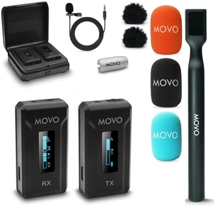 Movo WMX-2 Wireless Lavalier Microphone Lapel Mic with Charging Case and WMX-HM Handheld Adapter - Lav Mic, Lapel Microphone 2.4GHz for Camera, Vlogging, DSLR, and Content Creators Movo WMX-2 Wireless Lavalier Microphone Lapel Mic with Charging Case and WMX-HM Handheld Adapter - Lav Mic, Lapel Microphone 2.4GHz for Camera, Vlogging, DSLR, and Content Creators