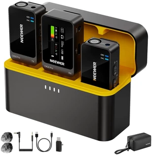 NEEWER CM26 Pro AI Wireless Microphone Compatible with iPhone Android Phone Camera PC, Lavalier Lapel Mic DSP/MCU Noise Cancellation Mute Gain Low Cut 48KHz/24Bit 88dB SNR 50H Battery 100m Range NEEWER CM26 Pro AI Wireless Microphone Compatible with iPhone Android Phone Camera PC, Lavalier Lapel Mic DSP/MCU Noise Cancellation Mute Gain Low Cut 48KHz/24Bit 88dB SNR 50H Battery 100m Range