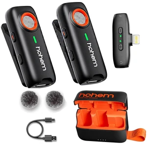 hohem MIC-01 Wireless Lavalier Lapel Microphone for iPhone iPad, with Noise Cancellation,MFi Certified,Remote Contro,Built-in Storage,20H Battery Life, Wireless Microphone for Live Stream hohem MIC-01 Wireless Lavalier Lapel Microphone for iPhone iPad, with Noise Cancellation,MFi Certified,Remote Contro,Built-in Storage,20H Battery Life, Wireless Microphone for Live Stream