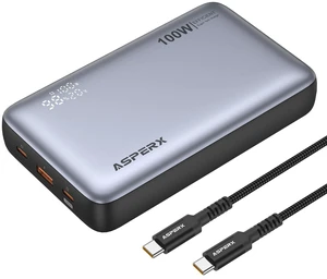 AsperX Laptop Power Bank, 20,000mAh 100W PD 3.0 Fast Charging for MacBook | Digital display Portable Laptop Charger,Battery Bank for MacBook Pro/iPhone 17/Dell XPS/Galaxy S25/ipad/HP (Flight-Approved) AsperX Laptop Power Bank, 20,000mAh 100W PD 3.0 Fast Charging for MacBook | Digital display Portable Laptop Charger,Battery Bank for MacBook Pro/iPhone 17/Dell XPS/Galaxy S25/ipad/HP (Flight-Approved)