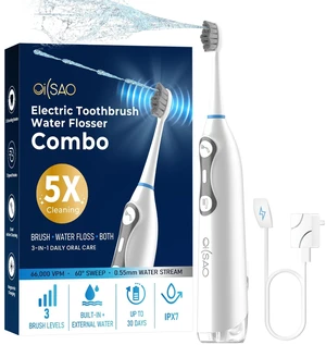 Electric Toothbrush with Water Flosser, Sonic & Cordless 3-in-1 Set | Water Flossing Toothbrush,3 Pressure Modes, 30-Day Battery, Waterproof Portable Oral Care Kit for Braces & Sensitive Gums Electric Toothbrush with Water Flosser, Sonic & Cordless 3-in-1 Set | Water Flossing Toothbrush,3 Pressure Modes, 30-Day Battery, Waterproof Portable Oral Care Kit for Braces & Sensitive Gums