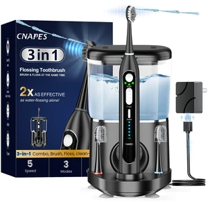 Electric Toothbrush with Water Flosser, Flossing Toothbrush, 500ML,B | 3-in-1 Combo, For Gum Care,Braces,Implants,Daily Cleaning Teeth, 5 Speeds, IPX7 Waterproof, Sonic Toothbrush & Water Flosser