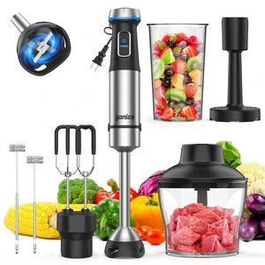 Ganiza Immersion Blender Handheld, 6 in 1 Corded Hand Blenders Immersion | Stainless Steel Blade, 15 Speed Stick Blenders Electric, 800ml Mixing Beaker, 600ml Chopper, Whisk, Frother, Potato Masher Ganiza Immersion Blender Handheld, 6 in 1 Corded Hand Blenders Immersion | Stainless Steel Blade, 15 Speed Stick Blenders Electric, 800ml Mixing Beaker, 600ml Chopper, Whisk, Frother, Potato Masher