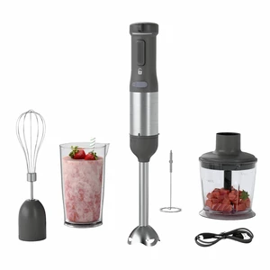 WHUTO 5-in-1 Cordless Immersion Blender with Rechargeable Handheld Battery | Variable-speed 2000mAh BatteryBPA-free&Dishwasher-safe, with Beaker, Chopper, Whisk & Frother for Kitchen, Grey WHUTO 5-in-1 Cordless Immersion Blender with Rechargeable Handheld Battery | Variable-speed 2000mAh BatteryBPA-free&Dishwasher-safe, with Beaker, Chopper, Whisk & Frother for Kitchen, Grey