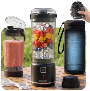 Bonnor Cordless Portable Blender for Smoothies, Shakes and Ice Crushing | 2 x 22 oz Cups, 100W Motor, 6 Blades, USB Rechargeable, Leakproof for Gym, Office and Travel Black Bonnor Cordless Portable Blender for Smoothies, Shakes and Ice Crushing | 2 x 22 oz Cups, 100W Motor, 6 Blades, USB Rechargeable, Leakproof for Gym, Office and Travel Black