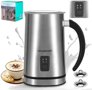 HAUSHOF 4-in-1 Electric Milk Frother and Steamer, Warm and Cold Foam Maker | Large Capacity, Hot Chocolate Maker, Automatic Milk Warmer, Frother for Coffee, Latte, Macchiato, Cappuccino HAUSHOF 4-in-1 Electric Milk Frother and Steamer, Warm and Cold Foam Maker | Large Capacity, Hot Chocolate Maker, Automatic Milk Warmer, Frother for Coffee, Latte, Macchiato, Cappuccino
