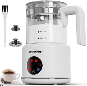 Large Electric Milk Frother and Steamer | 16.9oz/500ml Milk Steamer and Frother for Latte or Hot Chocolate, Dishwasher Safe, BPA Free, 6 Functions, (White-Glass) Large Electric Milk Frother and Steamer | 16.9oz/500ml Milk Steamer and Frother for Latte or Hot Chocolate, Dishwasher Safe, BPA Free, 6 Functions, (White-Glass)