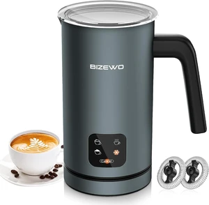 Milk Frother Electric, 4 IN 1 Warm and Cold Milk Steamer for Coffee Latte | Automatic Cold and Hot Foam, Stainless Steel, Foam Maker with Touch Screen for Macchiato, Cappuccino, Hot Chocolate Milk Frother Electric, 4 IN 1 Warm and Cold Milk Steamer for Coffee Latte | Automatic Cold and Hot Foam, Stainless Steel, Foam Maker with Touch Screen for Macchiato, Cappuccino, Hot Chocolate