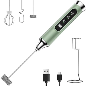 YUSWKO Milk Frother Wand for Coffee with Stand, Coffee Frother Handheld | Rechargeable Drink Mixer Wand, Waterproof Electric Whisk for Protein Powder, Lattes, 3 Variable Speeds 3 Whisks, Granite YUSWKO Milk Frother Wand for Coffee with Stand, Coffee Frother Handheld | Rechargeable Drink Mixer Wand, Waterproof Electric Whisk for Protein Powder, Lattes, 3 Variable Speeds 3 Whisks, Granite