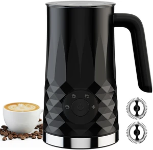 Milk Frother, 4 in 1 Electric Milk Steamer, Warm and Cold Foam Maker | Quiet Coffee Frother for, Latte, Cappuccino, Hot Chocolate, Dishwasher Safe Milk Frother, 4 in 1 Electric Milk Steamer, Warm and Cold Foam Maker | Quiet Coffee Frother for, Latte, Cappuccino, Hot Chocolate, Dishwasher Safe