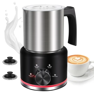 Milk Frother, 16.9 OZ Electric Milk Frother and Steamer, Black | 4-IN-1 Electric Milk Frother Dishwasher Safe, Stainless Steel Milk Frother for Coffee, Hot and Cold Foam Maker for Latte Milk Frother, 16.9 OZ Electric Milk Frother and Steamer, Black | 4-IN-1 Electric Milk Frother Dishwasher Safe, Stainless Steel Milk Frother for Coffee, Hot and Cold Foam Maker for Latte