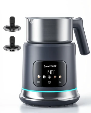 AMZCHEF 5-in-1 Milk Frother and Steamer 21oz/600mL, Space Grey | Adjustable Temp & 550W IH Heating, Memory Function for Hot & Cold Foam, Hot Chocolate & Milk Warmer, Dishwasher Safe AMZCHEF 5-in-1 Milk Frother and Steamer 21oz/600mL, Space Grey | Adjustable Temp & 550W IH Heating, Memory Function for Hot & Cold Foam, Hot Chocolate & Milk Warmer, Dishwasher Safe
