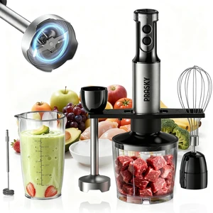 Immersion Blender Handheld Hand Blenders, 20 Speed & Turbo Mode Hand Held Blender, Heaviest Duty Copper Motor, Stainless Steel Blades, Milk Frother Wand, Whisk, 600ml Beaker, 500ml Chopper (Black) Immersion Blender Handheld Hand Blenders, 20 Speed & Turbo Mode Hand Held Blender, Heaviest Duty Copper Motor, Stainless Steel Blades, Milk Frother Wand, Whisk, 600ml Beaker, 500ml Chopper (Black)