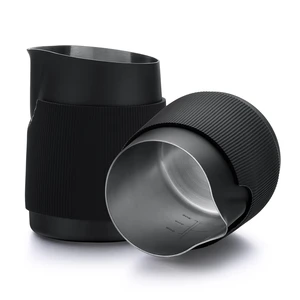 Normcore Handleless Milk Pitcher - Espresso Steaming Pitcher with Round Spout - 18/8 Stainless Steel Milk Frothing Jug, Black Non-Stick - Premium Barista Tools - Black - 15.2 oz (450 ml) Normcore Handleless Milk Pitcher - Espresso Steaming Pitcher with Round Spout - 18/8 Stainless Steel Milk Frothing Jug, Black Non-Stick - Premium Barista Tools - Black - 15.2 oz (450 ml)