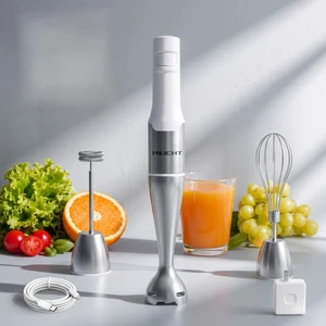 HILICHT Cordless Immersion Blender, 3-in-1, Smart Control, Low Noise | 2000mAh rechargeable battery, smart safety lock, stepless speed control, 4065 dB operation with whisk and milk frother. HILICHT Cordless Immersion Blender, 3-in-1, Smart Control, Low Noise | 2000mAh rechargeable battery, smart safety lock, stepless speed control, 4065 dB operation with whisk and milk frother.