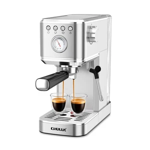 CHULUX Slim Espresso Machine with Milk Frother for Home Cappuccino & Latte | Precise Pressure Gauge, Food-Grade Materials, 20 Bar Italian Pump, Professional Temperature Control System, Stainless Steel CHULUX Slim Espresso Machine with Milk Frother for Home Cappuccino & Latte | Precise Pressure Gauge, Food-Grade Materials, 20 Bar Italian Pump, Professional Temperature Control System, Stainless Steel