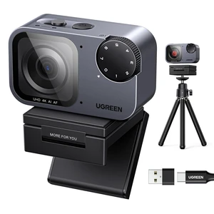 UGREEN FineCam Pro 4K Webcam with 1/2" Sensor for PC/Mac | AI Noise-Canceling Mic, Gesture Control, Face AE, PDAF, for Streaming, Conference, OBS Zoom, Switch 2, Privacy Cover & Tripod UGREEN FineCam Pro 4K Webcam with 1/2" Sensor for PC/Mac | AI Noise-Canceling Mic, Gesture Control, Face AE, PDAF, for Streaming, Conference, OBS Zoom, Switch 2, Privacy Cover & Tripod