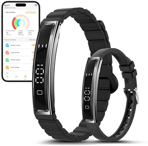 Smart Bracelet for Women & Men, Health Activity & Fitness Tracker | 24/7 Heart Rate & Stress, Sleep Tracking, Step Counter, Slim 16g Lightweight Bracelet + Free Strap, Free App, No Subscription Smart Bracelet for Women & Men, Health Activity & Fitness Tracker | 24/7 Heart Rate & Stress, Sleep Tracking, Step Counter, Slim 16g Lightweight Bracelet + Free Strap, Free App, No Subscription