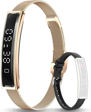 Smart Bracelet for Women with 2 Bands Fitness 24/7 Step&Health Tracker | Heart Rate/Sleep Monitor/5ATM Waterproof/Pressure Detection/Pedometer, Fashion Wristband Multiple Sport Modes for Android iOS Smart Bracelet for Women with 2 Bands Fitness 24/7 Step&Health Tracker | Heart Rate/Sleep Monitor/5ATM Waterproof/Pressure Detection/Pedometer, Fashion Wristband Multiple Sport Modes for Android iOS