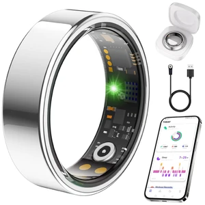Smart Ring for Women Men, Health Tracker, Fitness Ring (Silver, 8#) | Sleep Monitor, Heart Rate, Blood Oxygen Step Counter, IP68 Waterproof Fit Ring No Subscription, iOS & Android Compatible Smart Ring for Women Men, Health Tracker, Fitness Ring (Silver, 8#) | Sleep Monitor, Heart Rate, Blood Oxygen Step Counter, IP68 Waterproof Fit Ring No Subscription, iOS & Android Compatible