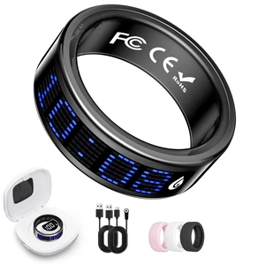 Smart Ring Fitness & Health Tracker with Display Screen for Men Women | IP68 Waterproof Smart Rings for Health Monitoring, Fitness Tracker Ring with Call Notification, No App Fees (Black, 13#) Smart Ring Fitness & Health Tracker with Display Screen for Men Women | IP68 Waterproof Smart Rings for Health Monitoring, Fitness Tracker Ring with Call Notification, No App Fees (Black, 13#)
