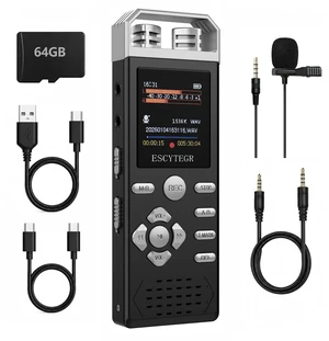 ESCYTEGR 80GB Digital Voice Recorder with Playback Audio Record MP3 Player | Voice Activated Recording Device with Noise Reduction,Tape Recorder,Password Protection, Dictaphone for Lectures Meetings ESCYTEGR 80GB Digital Voice Recorder with Playback Audio Record MP3 Player | Voice Activated Recording Device with Noise Reduction,Tape Recorder,Password Protection, Dictaphone for Lectures Meetings