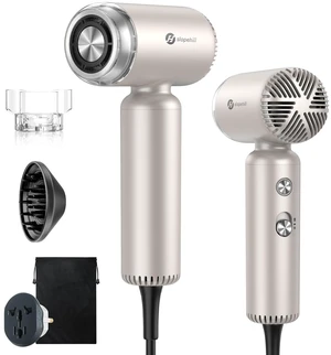 slopehill Dual Voltage Travel Hair Dryer with Diffuser, Ionic, 1500W, Gold | Lightweight & Portabe, Mini High-speed Professional Fast Drying, Compact & Quiet, Women, Global Auto Volt 100V-240V slopehill Dual Voltage Travel Hair Dryer with Diffuser, Ionic, 1500W, Gold | Lightweight & Portabe, Mini High-speed Professional Fast Drying, Compact & Quiet, Women, Global Auto Volt 100V-240V